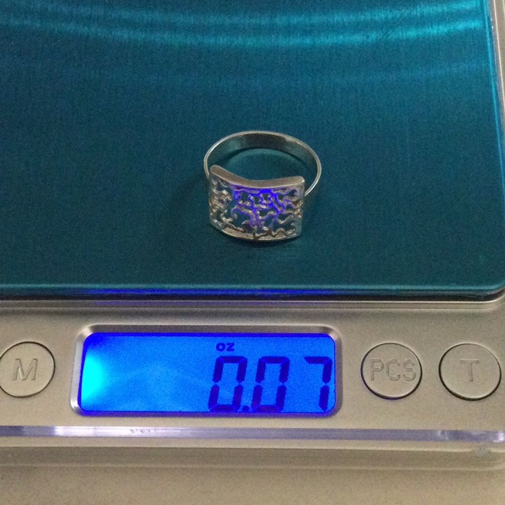 Sliver Ring, Rectangle Shaped Design With Intrica… - image 6